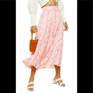 NWT TOPSHOP Snake Print Midi Skirt